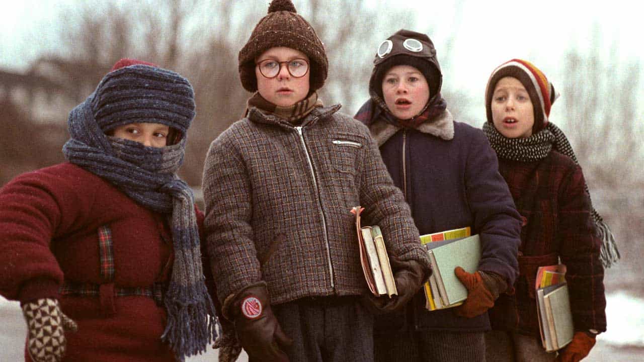 A group of children wearing winter clothes.